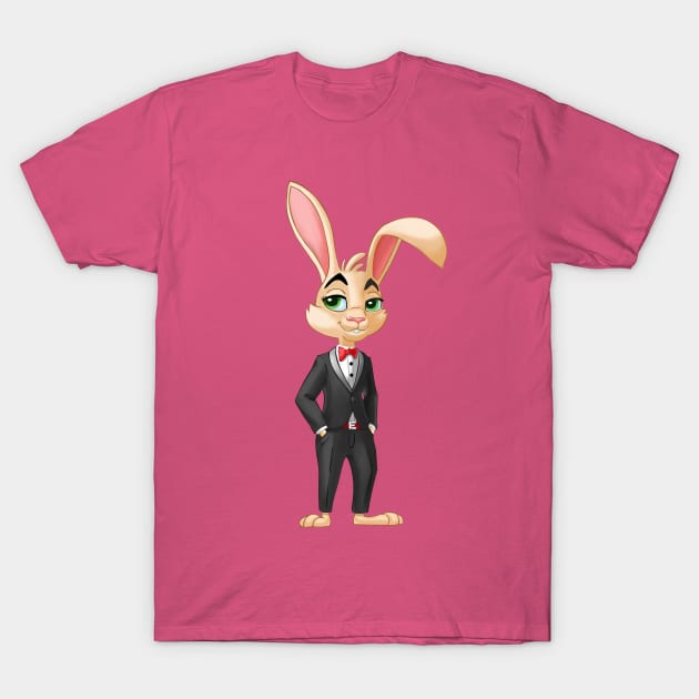 Bunny in a smoking suit T-Shirt by Taya_art